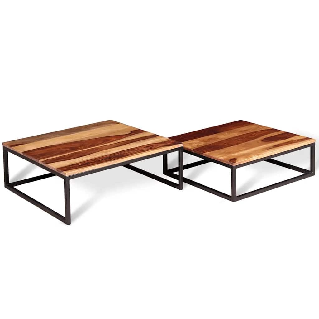 Solid Sheesham Wood Nesting Coffee Table Set W74064