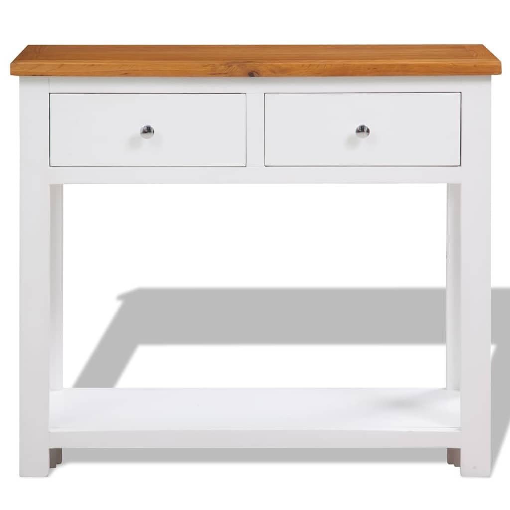 32.7 Inch Solid Oak Wood Console Table O929