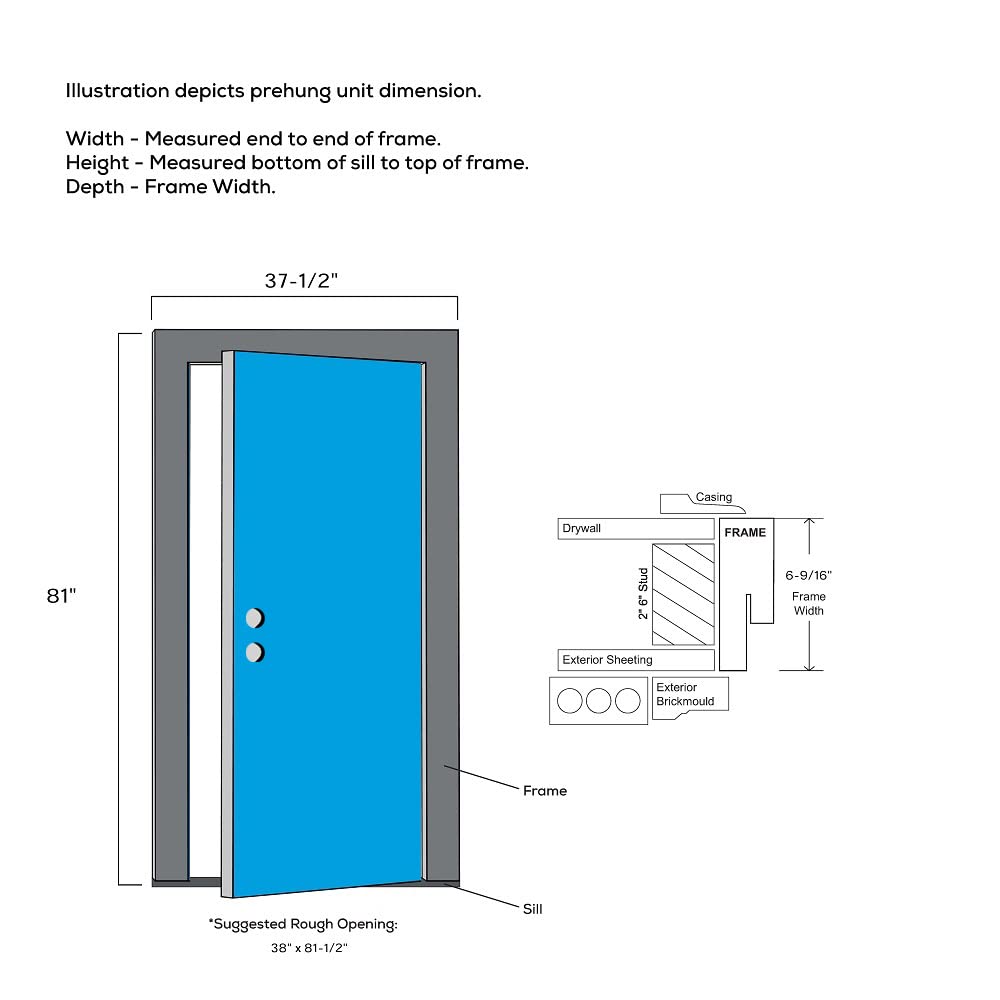 Primed Left Hand Outswing Prehung Door 36"x80" C75454
