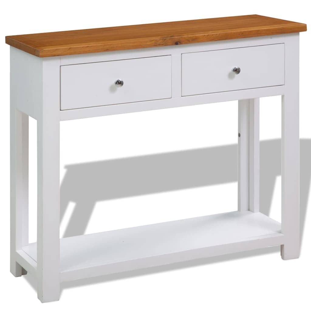 32.7 Inch Solid Oak Wood Console Table O929