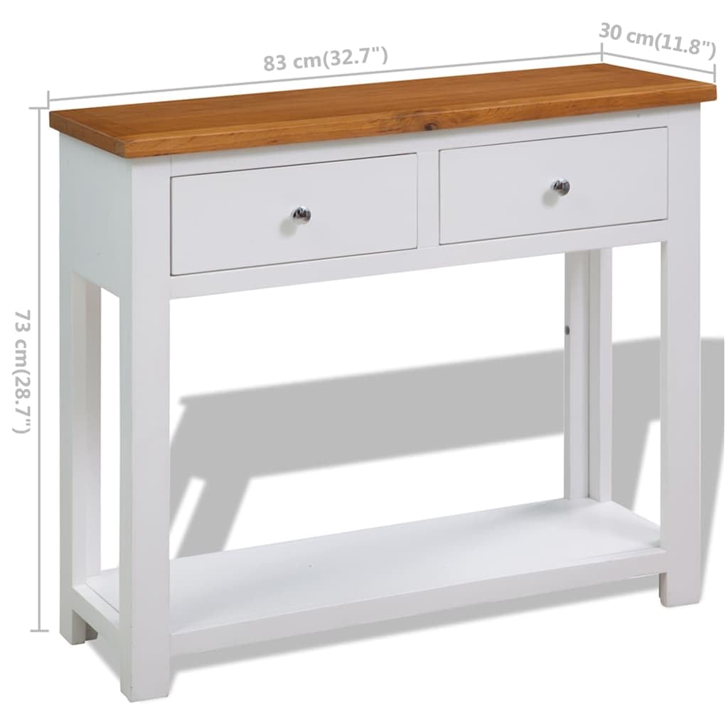32.7 Inch Solid Oak Wood Console Table O929