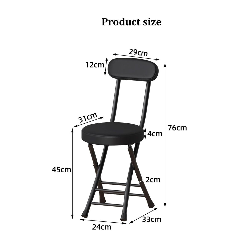 Black Folding Chairs with Cushion 2 Pack H429