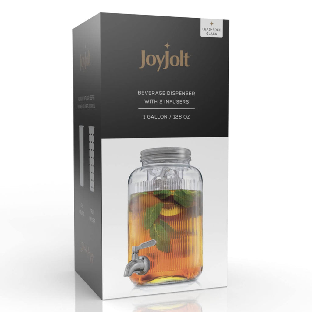 1 Gallon Glass Beverage Dispenser with Stainless Steel Spigot X532