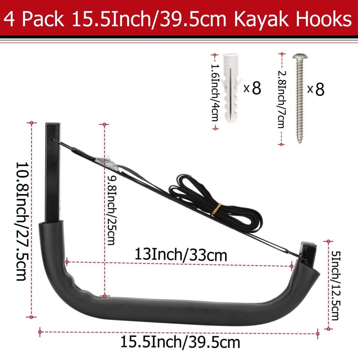 Wall Mount Kayak Storage Hooks U967
