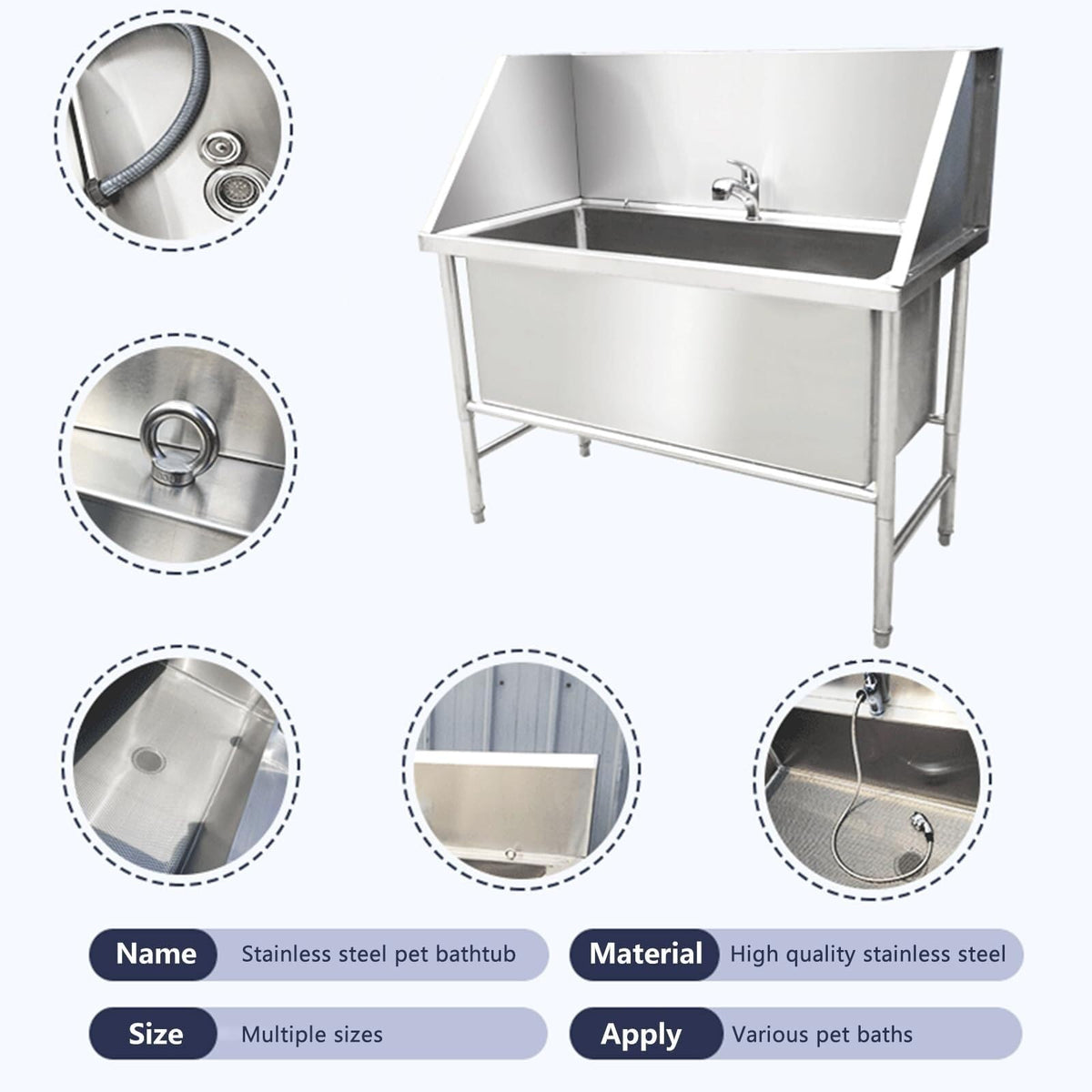 Stainless Steel Pet Grooming Bath Tub I331281