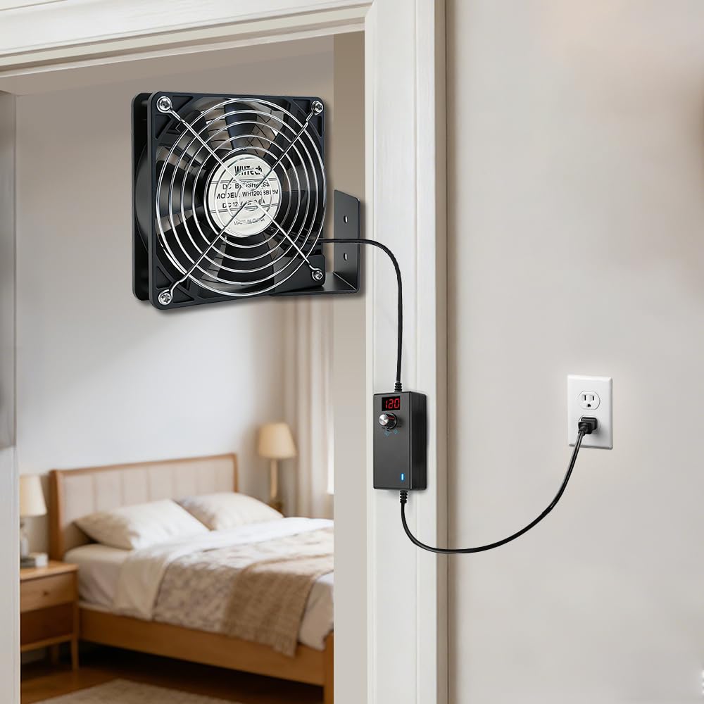120mm x 38mm AC Muffin Fan with Variable Speed Controller Y407