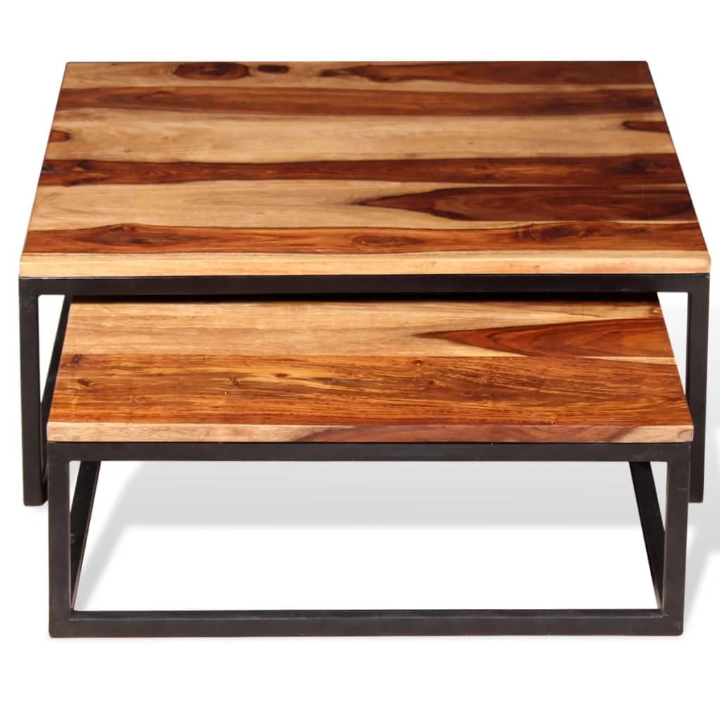 Solid Sheesham Wood Nesting Coffee Table Set C85036