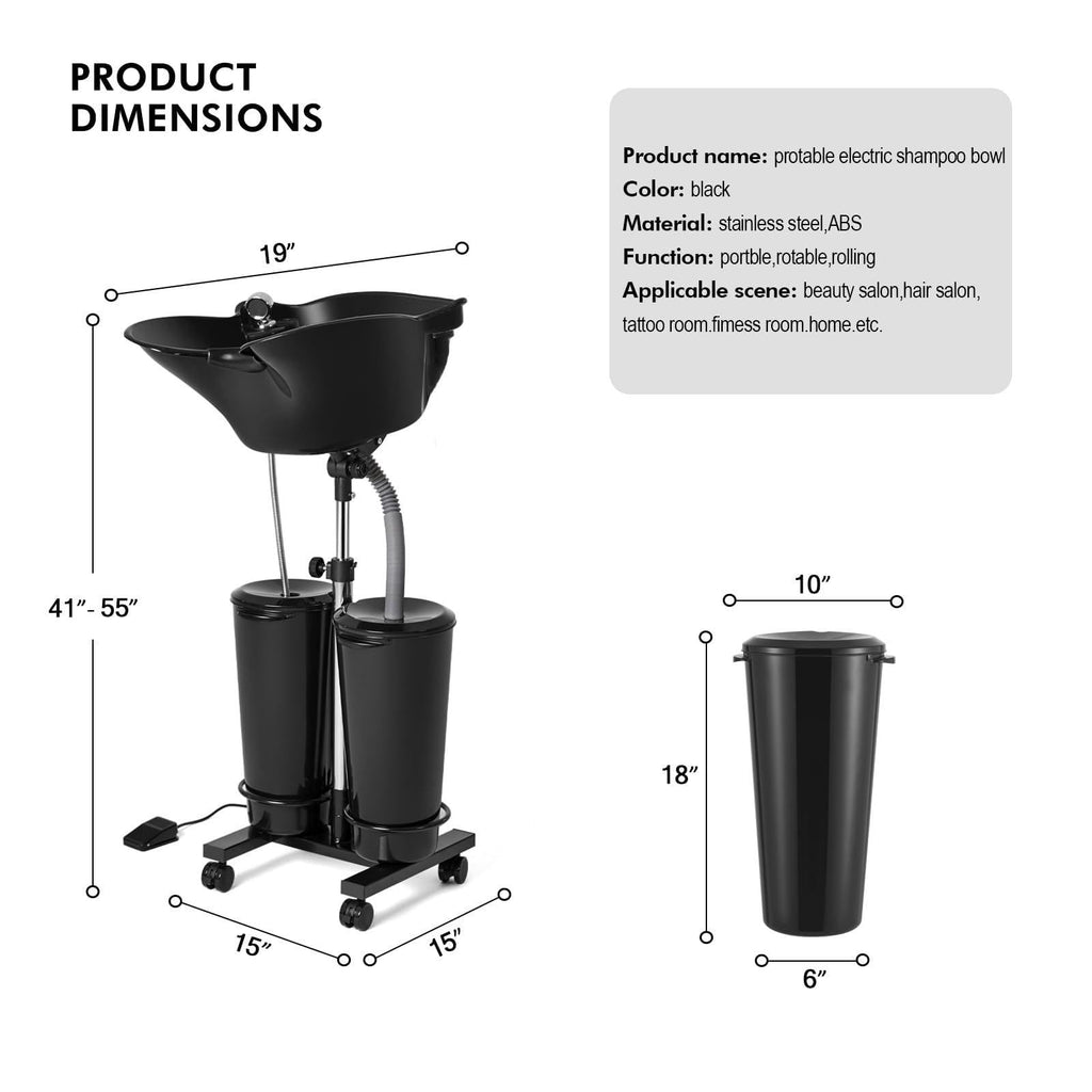 Portable Hair Washing Basin with Electric Pump M116156