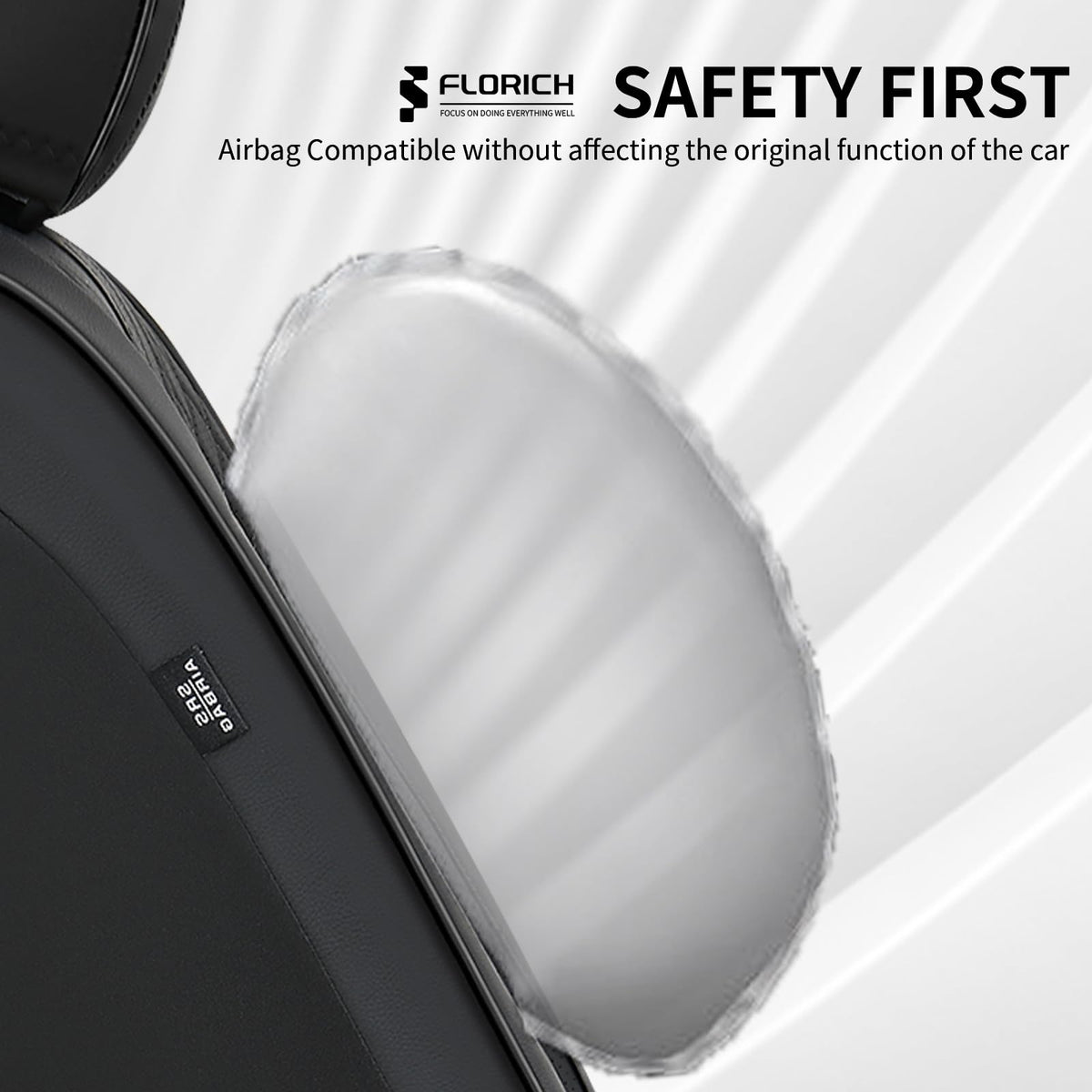 Black Leather Full Set Waterproof Car Seat Covers P142295