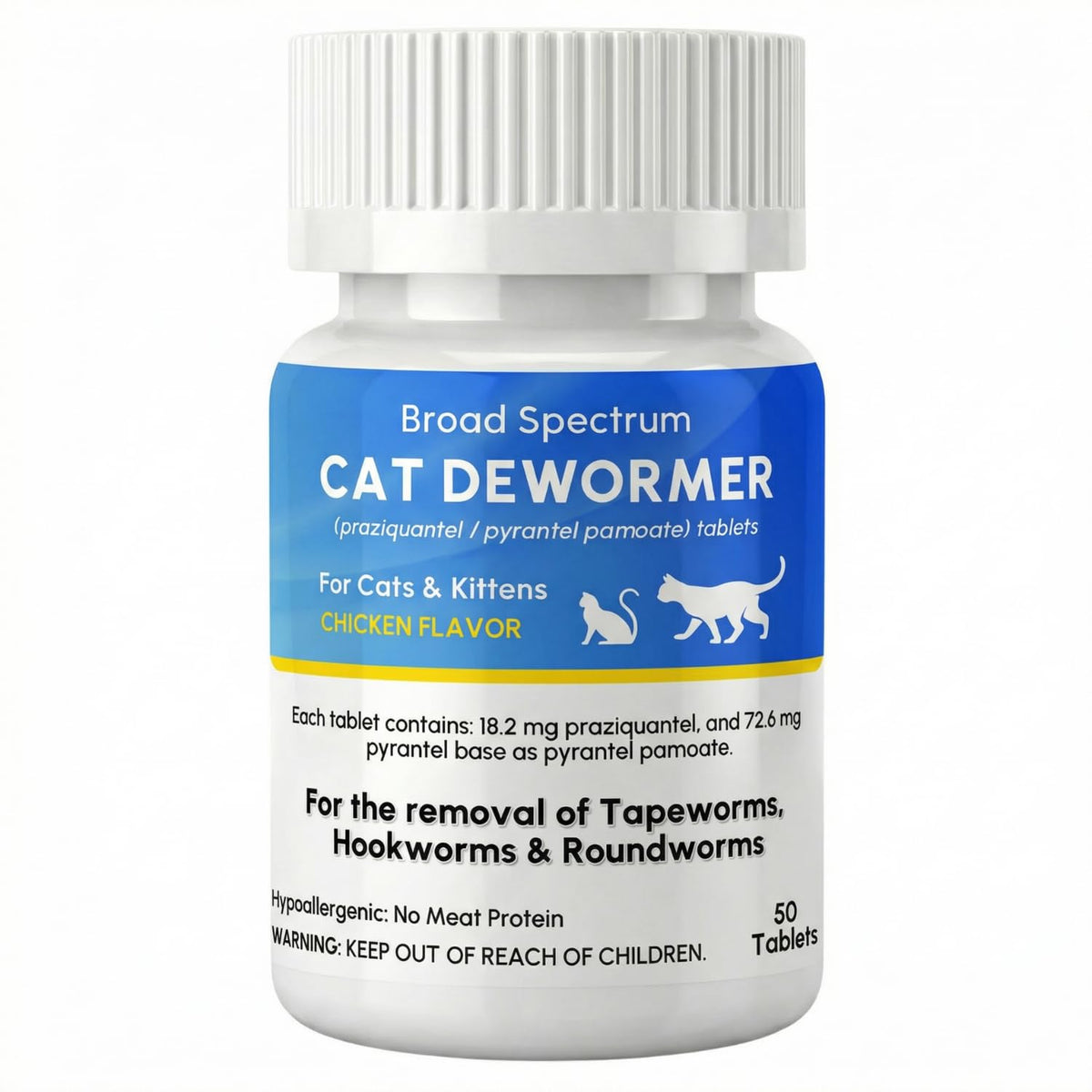 Broad Spectrum Cat Dewormer Tablet 50 Tablets F30624
