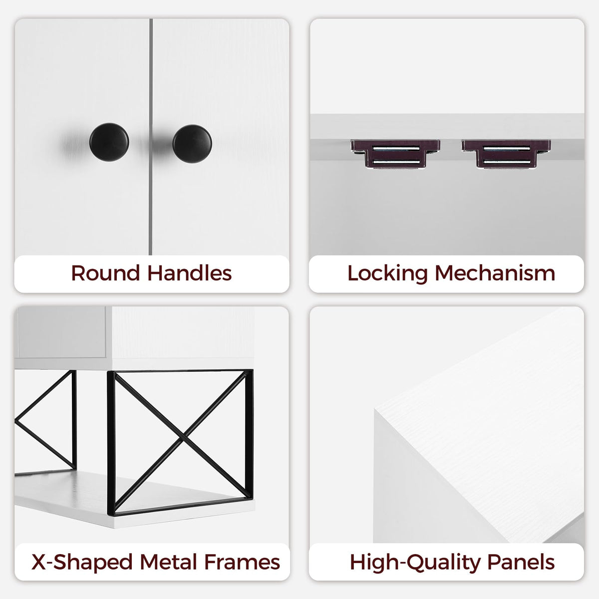 White 2 Door Wall Mounted Bathroom Cabinet with Adjustable Shelf C879