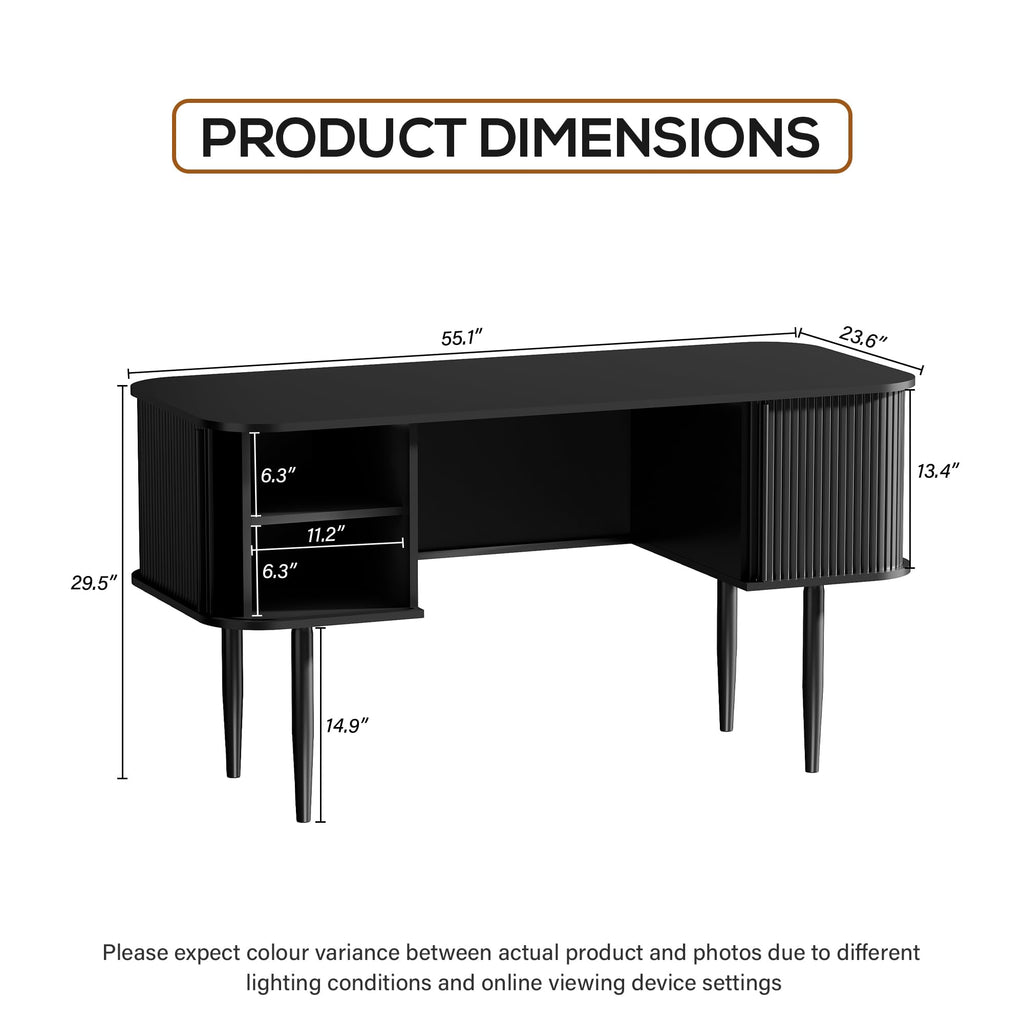 55" Black Wood Writing Desk R319674