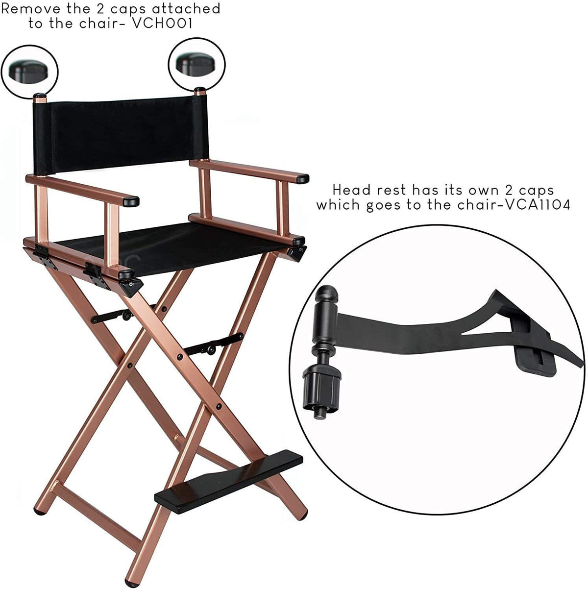 Portable Foldable Aluminum Director's Chair with Headrest N847829