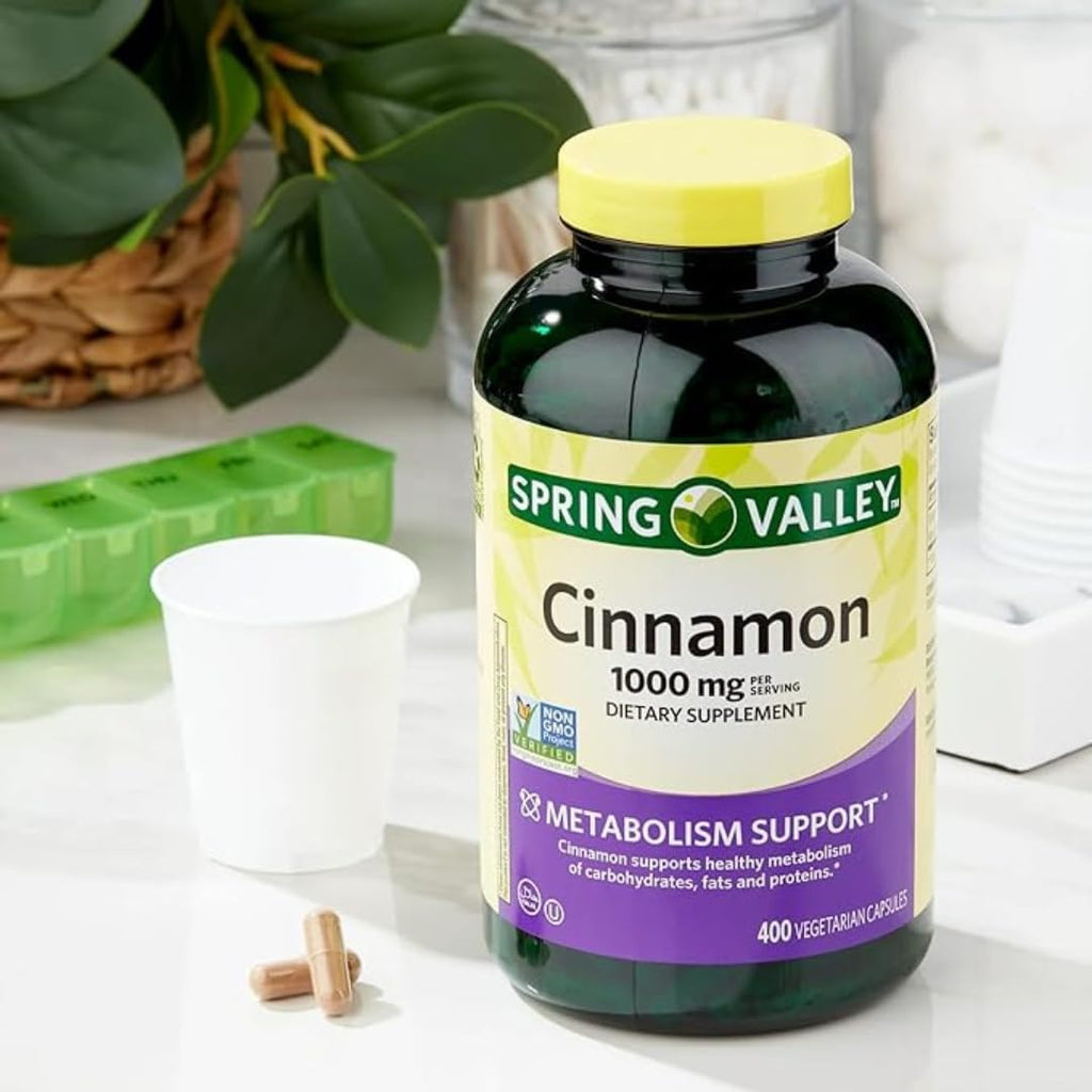 Cinnamon 1000 mg 400 Vegetarian Capsules Dietary Supplement T2946