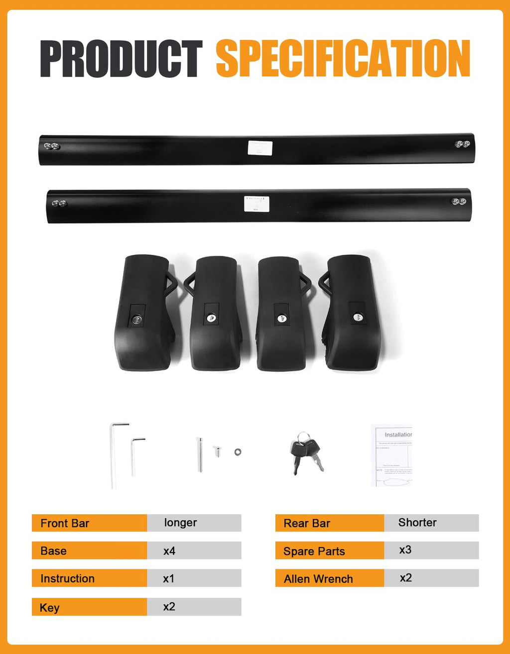 300lb Roof Rack Cross Bars R574