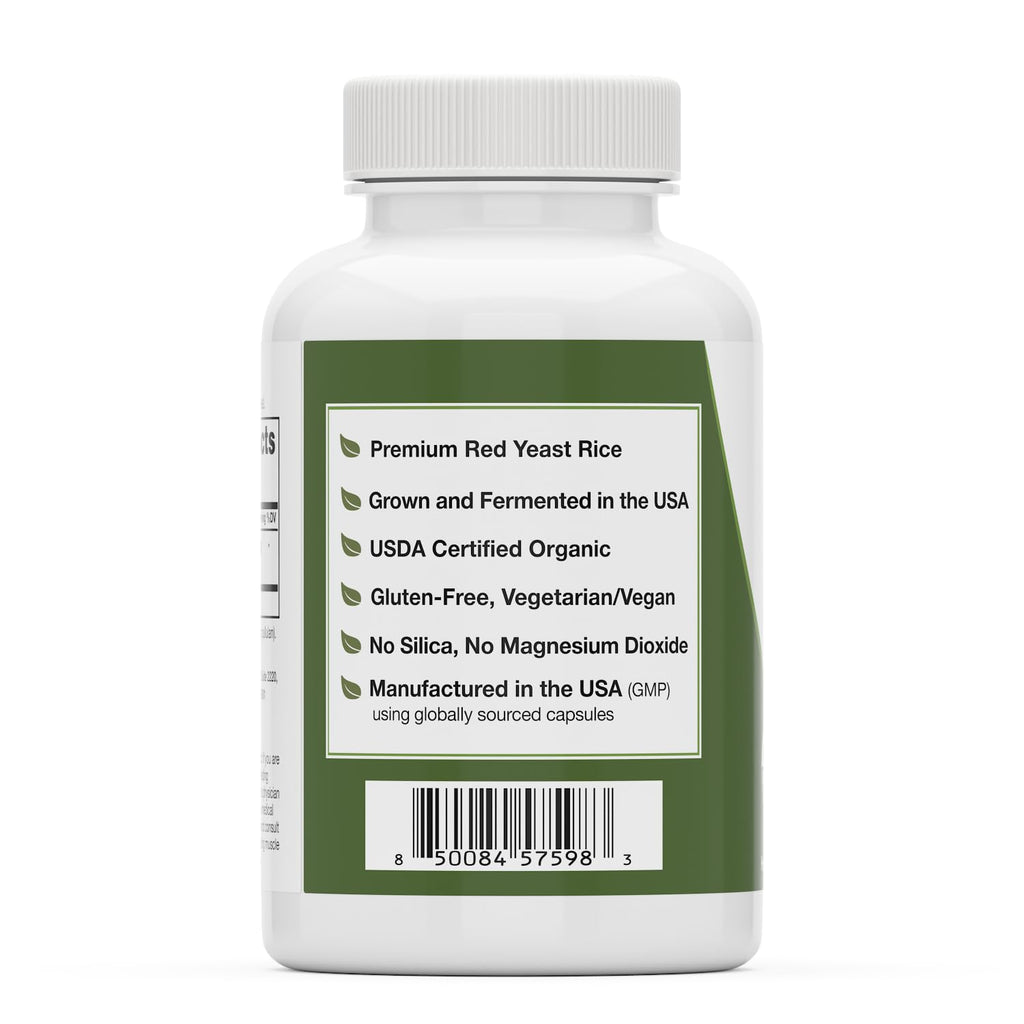 Organic Red Yeast Rice Supplement, 120 Capsules E842