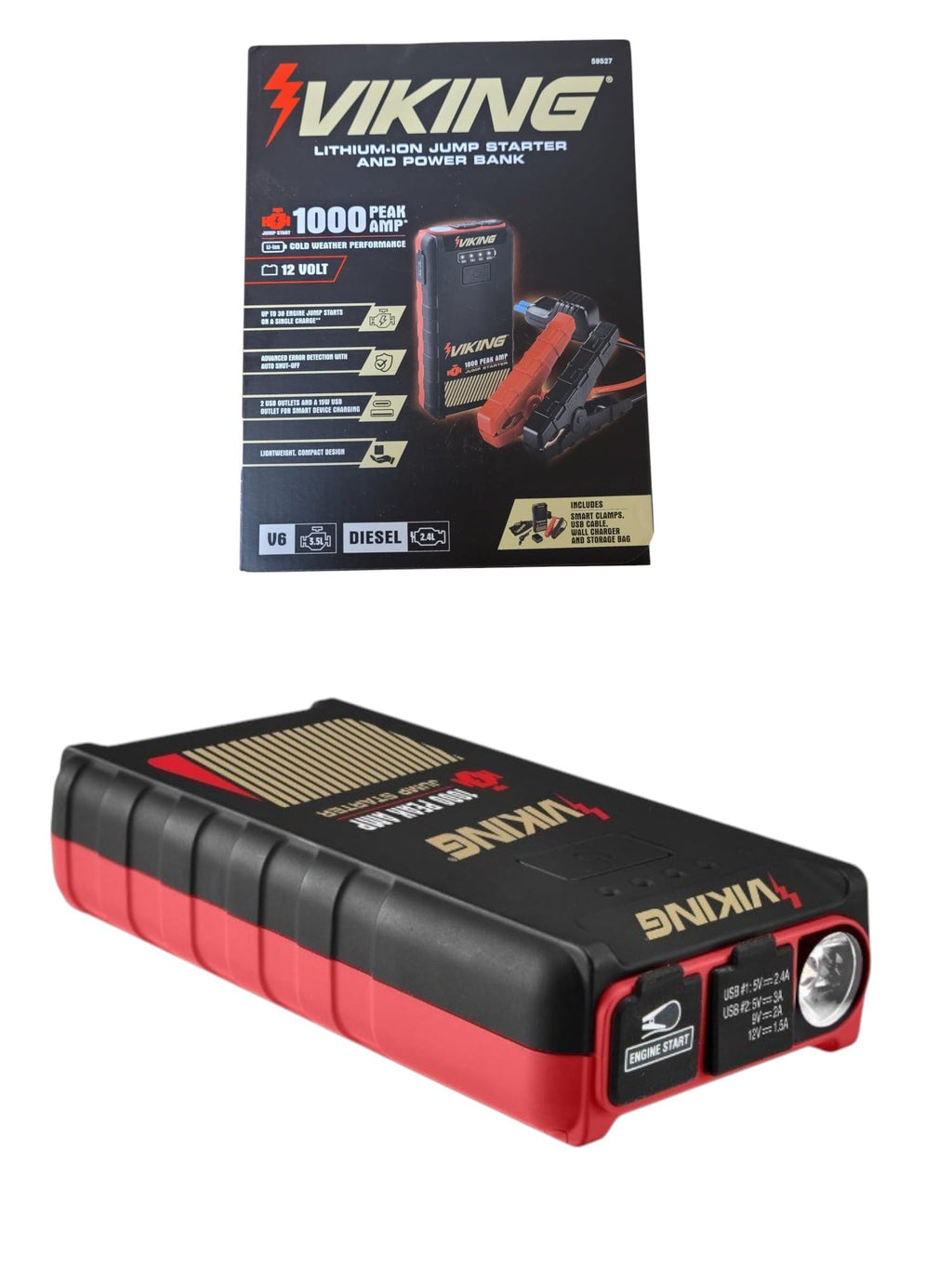 1000 Peak amp Lithium-ion Jump Starter and Power Bank R219703