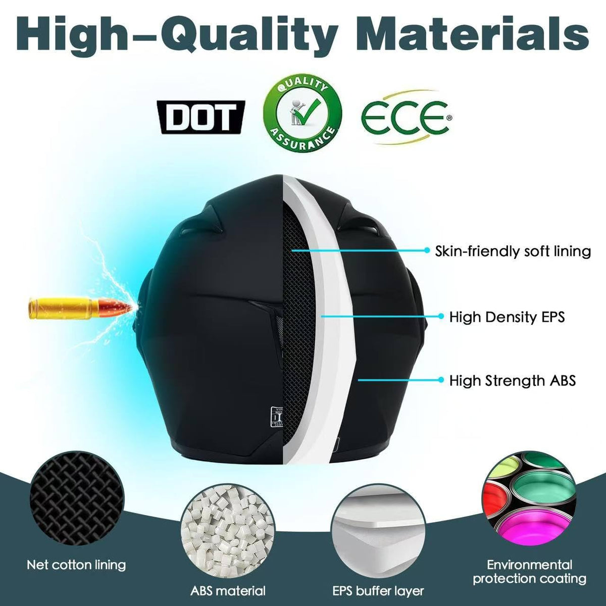 DOT Approved Flip Up Full Face Motorcycle Helmet with Dual Speakers and Microphone Q97885