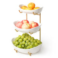 3 Tier White Ceramic Fruit Bowl L159