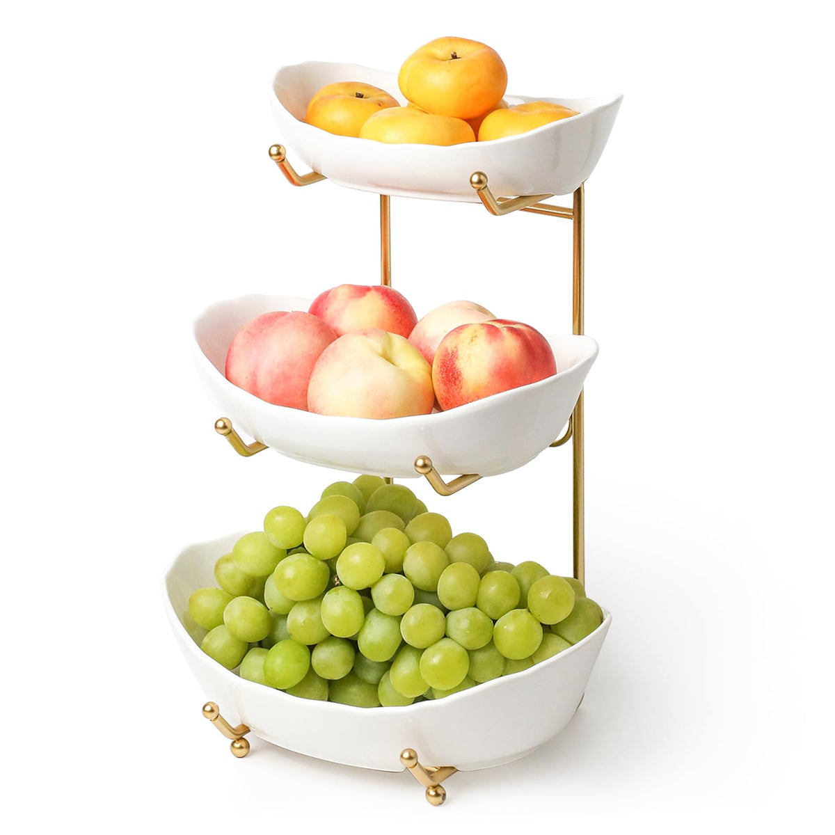 3 Tier White Ceramic Fruit Bowl L159