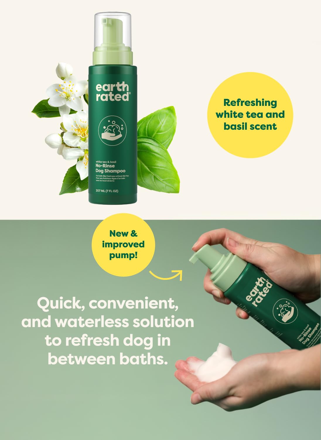 Waterless Shampoo & Conditioner, White Tea & Basil, 7 oz O467464