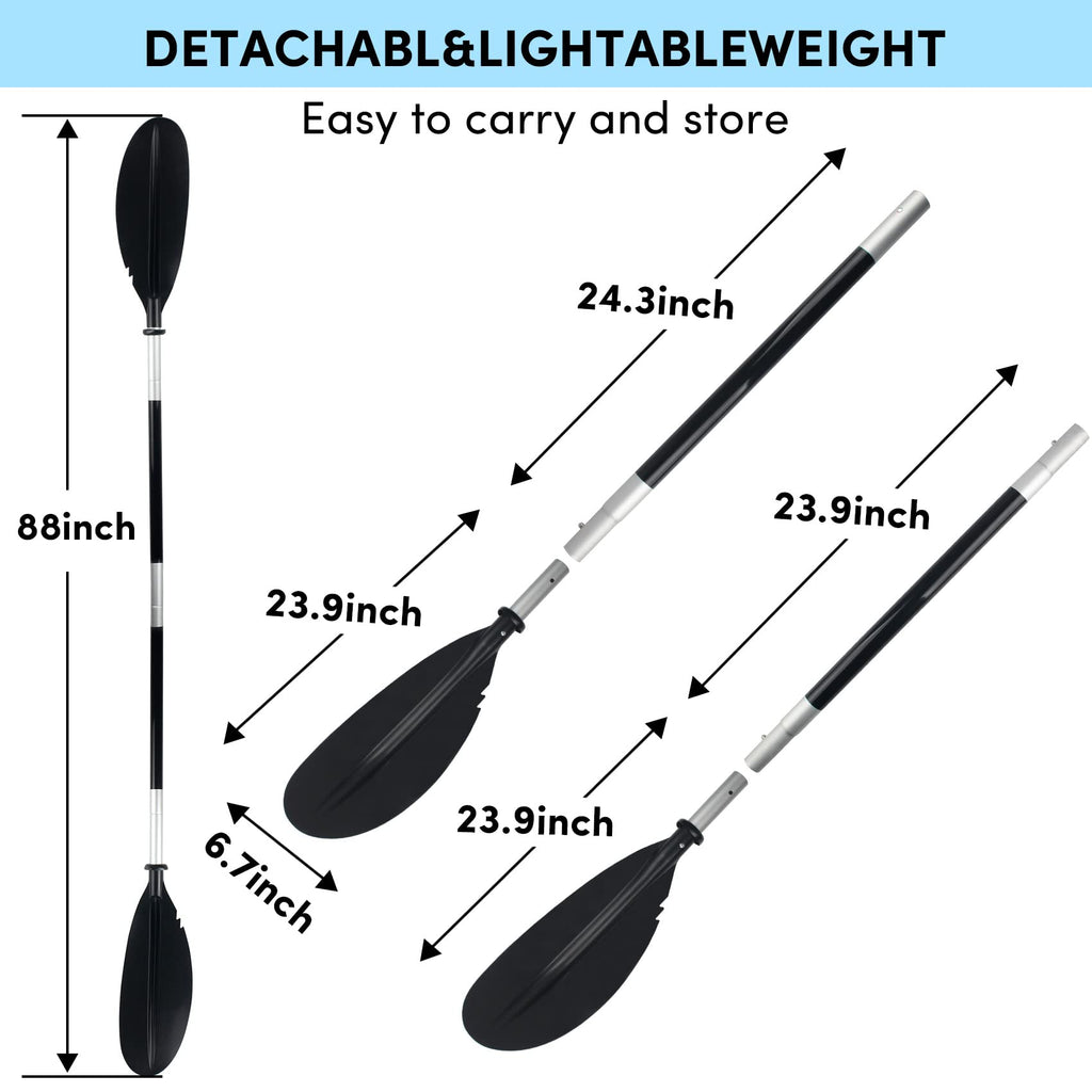 Adjustable 4 Piece Kayak Paddles with Paddle Leash V3554