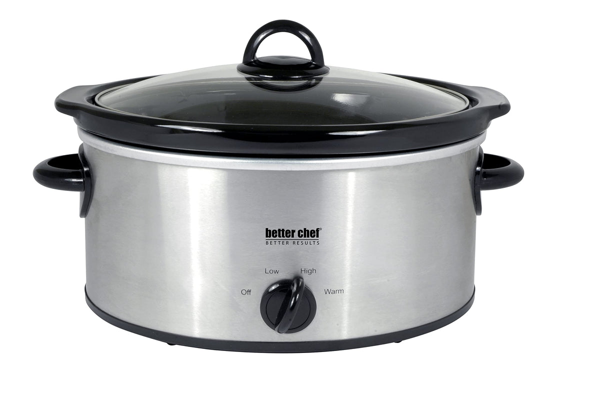 Oval Slow Cooker with Glass Lid and Enamel Stoneware Insert 4-Quart N4465
