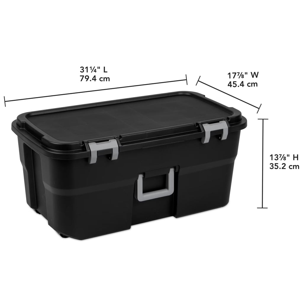 22 Gallon Black Wheeled Plastic Storage Trunk M906