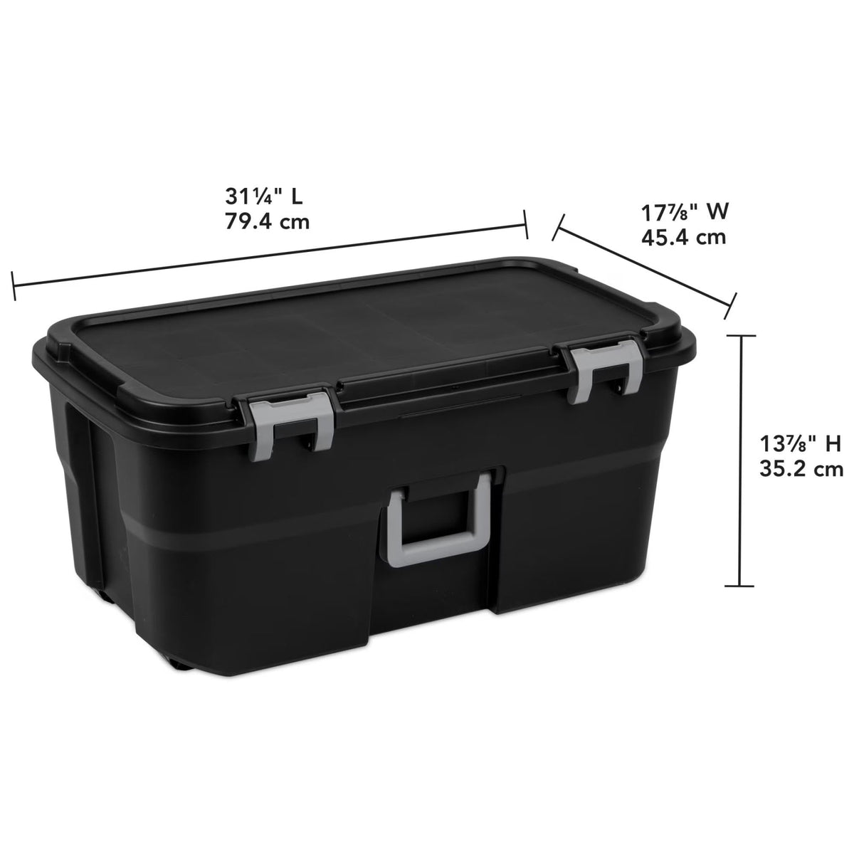 22 Gallon Black Wheeled Plastic Storage Trunk M906