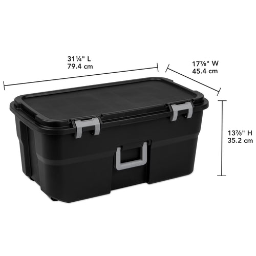 22 Gallon Black Wheeled Plastic Storage Trunk M906