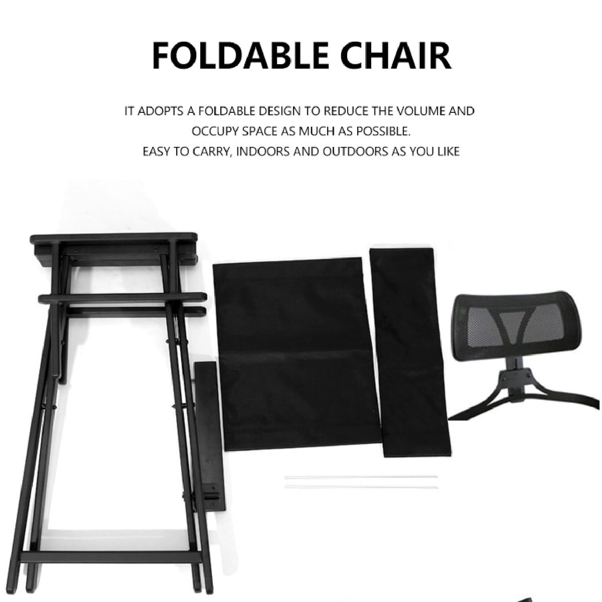 Extra Tall Foldable Makeup Artist Stool Chair with Head Rest H40075