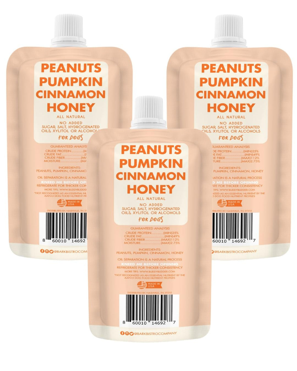 3 Pack 4oz Natural Dog Peanut Butter V14212
