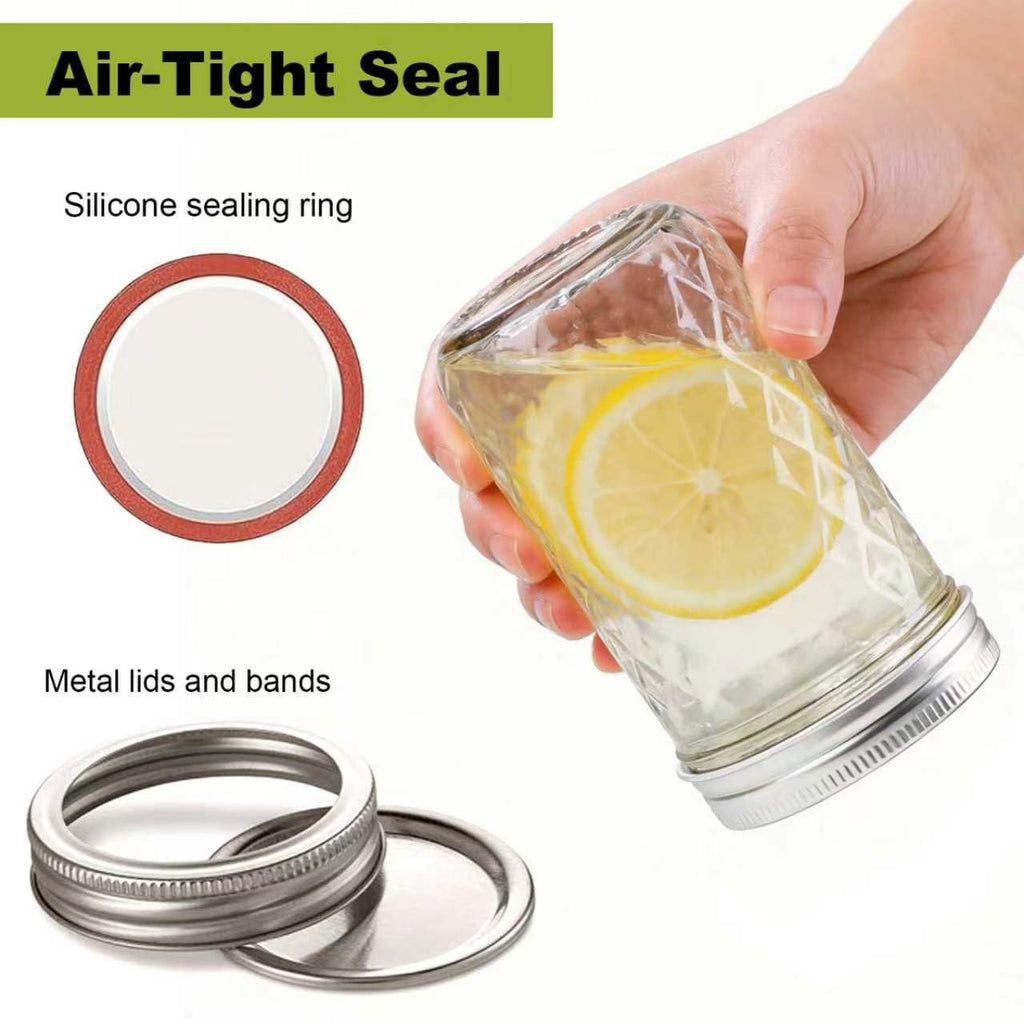 12 Pack Glass Mason Jars with Lids 16 oz & 8 oz H953