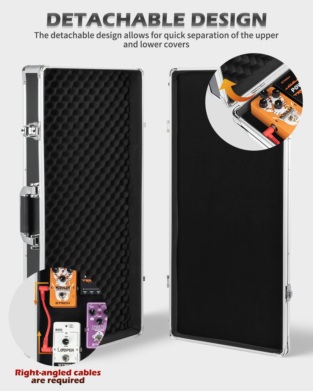 Guitar Pedal Case 27.5" x 11.8" x 4.3" Aluminum E2633