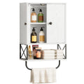 White 2 Door Wall Mounted Bathroom Cabinet with Adjustable Shelf C879