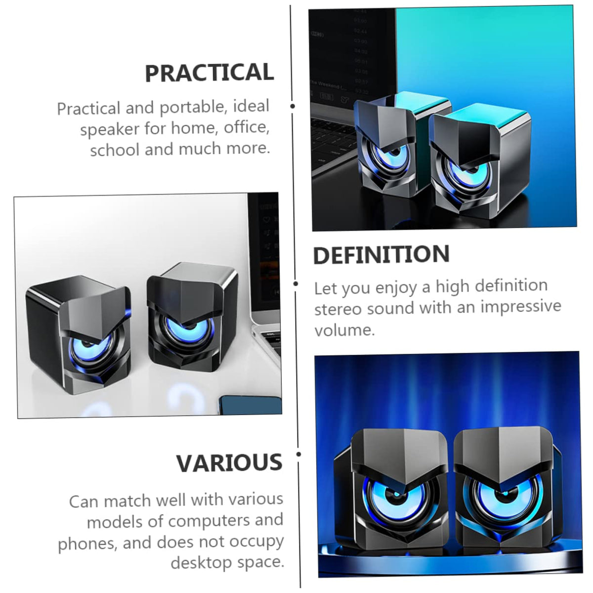 2 Pack Mini Computer Speakers L200