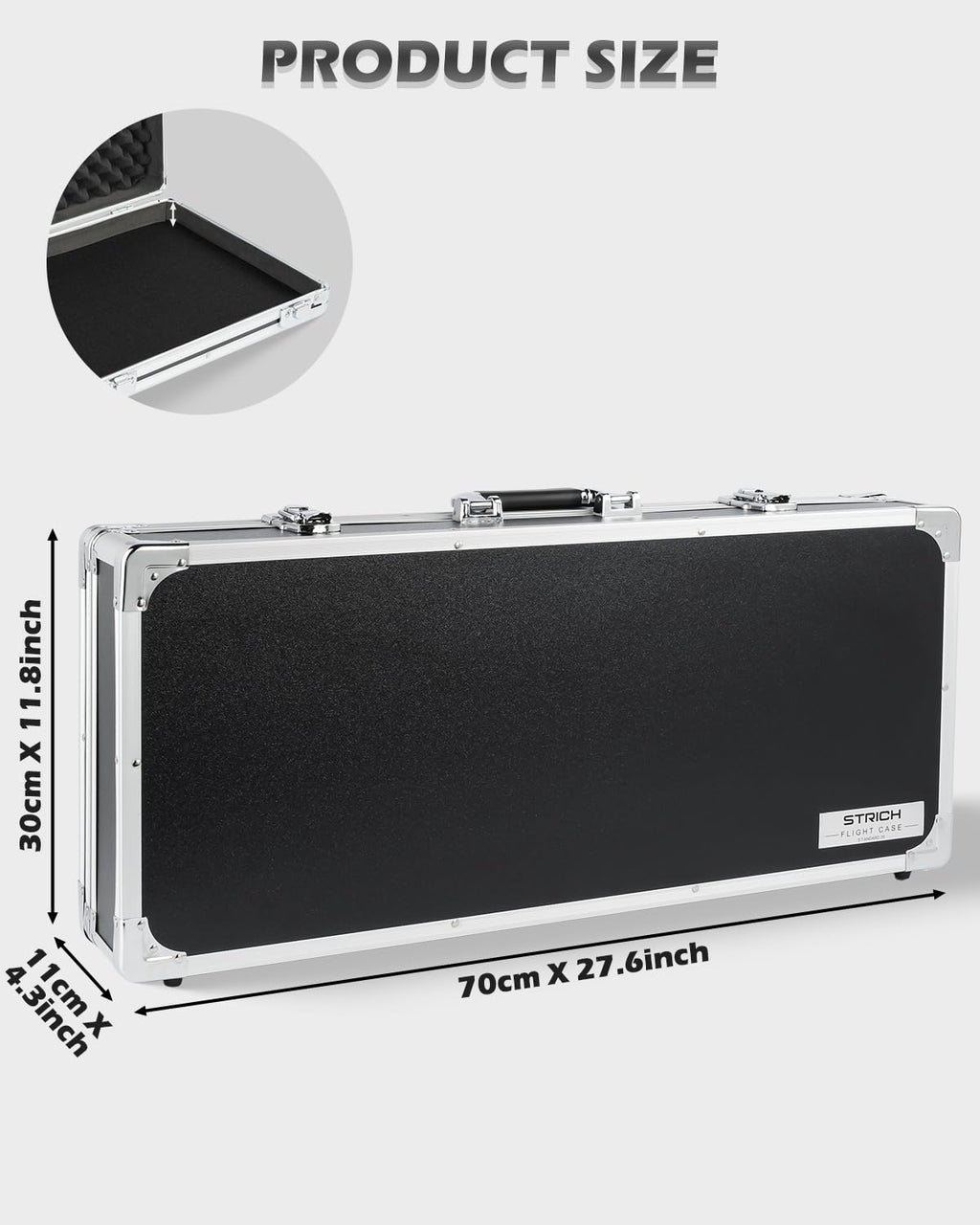 Guitar Pedal Case 27.5" x 11.8" x 4.3" Aluminum E2633