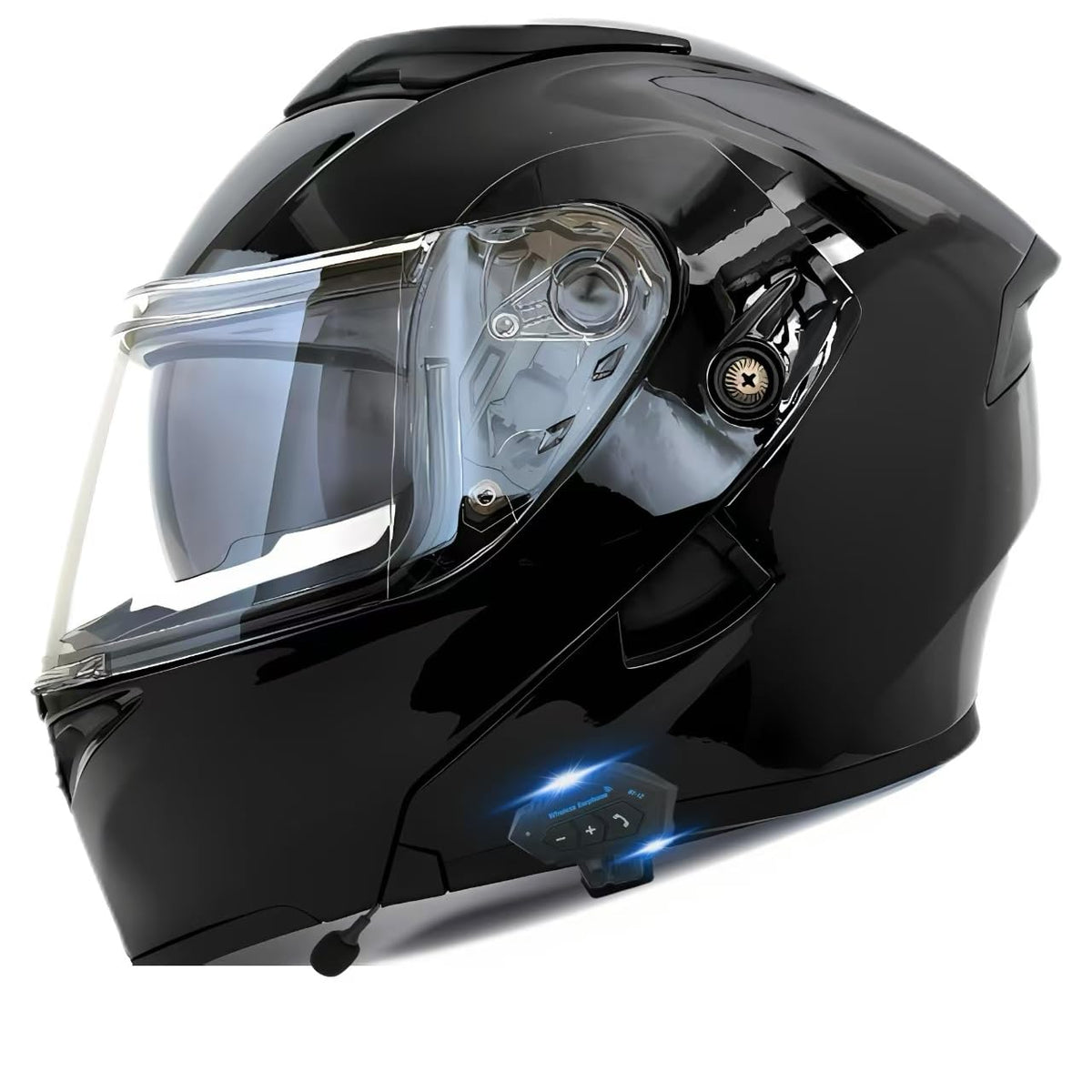DOT Approved Flip Up Full Face Motorcycle Helmet with Dual Speakers and Microphone Q97885