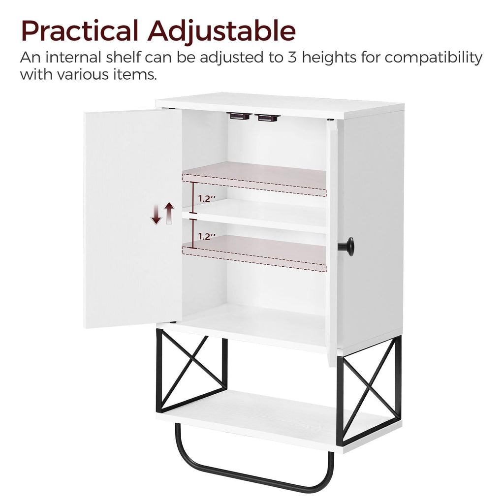 White 2 Door Wall Mounted Bathroom Cabinet with Adjustable Shelf C879