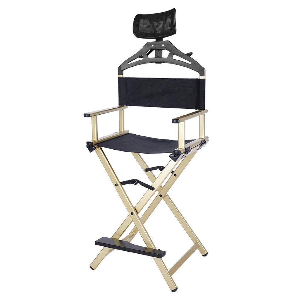 Extra Tall Foldable Makeup Artist Stool Chair with Head Rest H40075