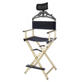 Extra Tall Foldable Makeup Artist Stool Chair with Head Rest H40075