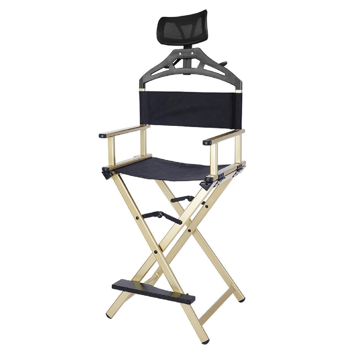 Extra Tall Foldable Makeup Artist Stool Chair with Head Rest H40075