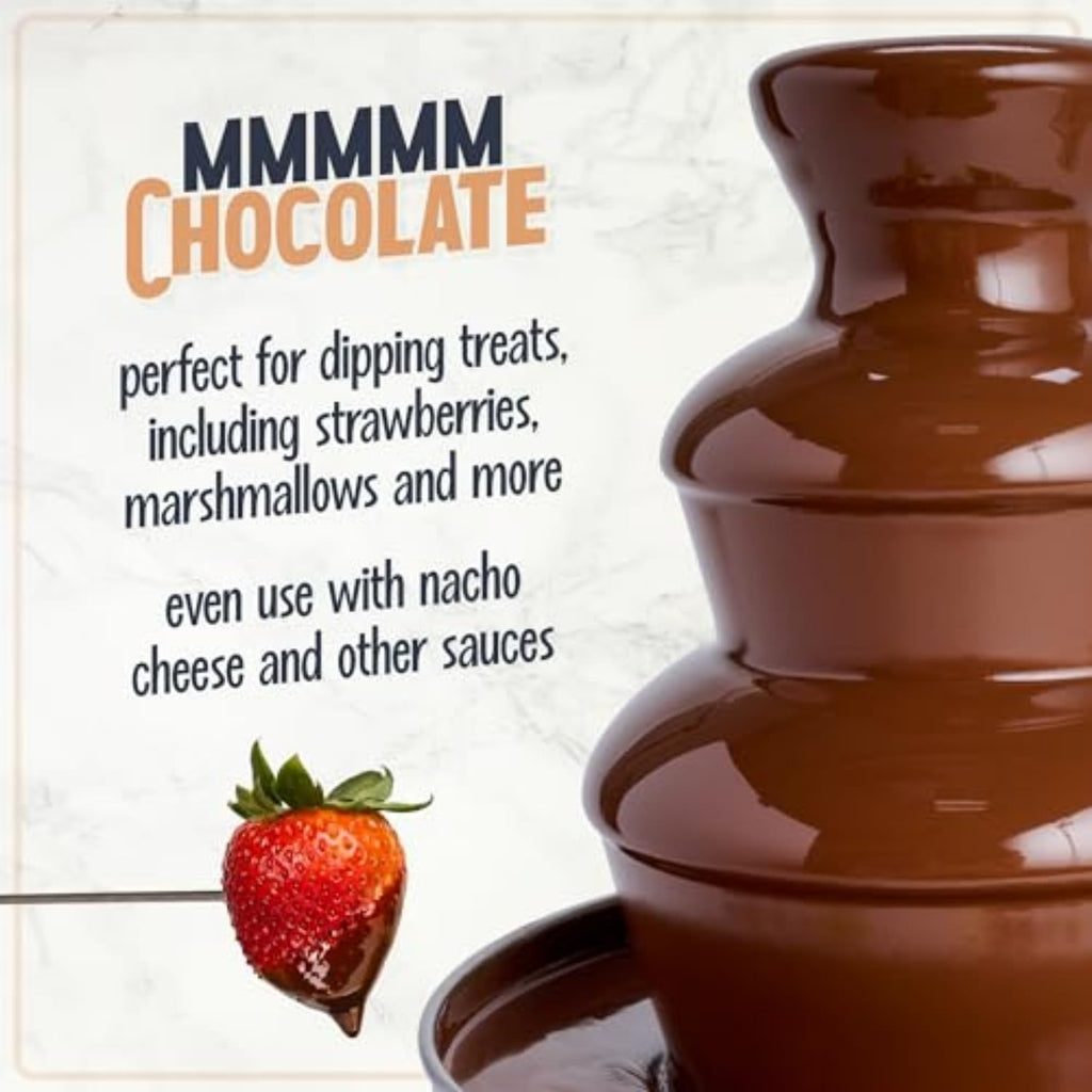 3 Tier Electric Chocolate Fondue Fountain Machine 24-Ounce Black R4610