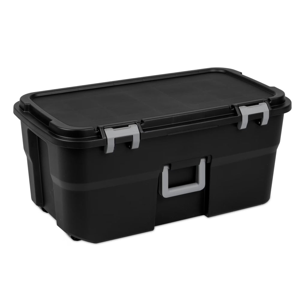 22 Gallon Black Wheeled Plastic Storage Trunk M906