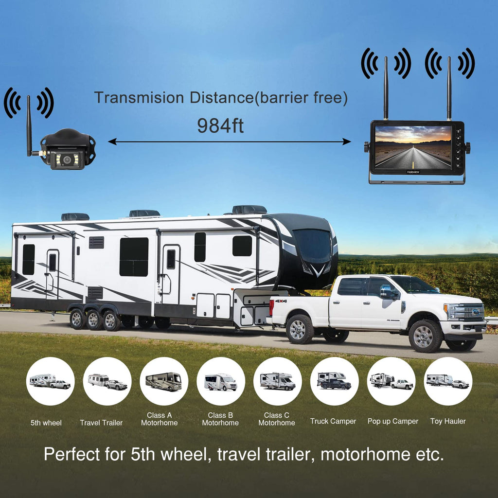 Wireless RV Backup Camera 1080P 7" Monitor System T504