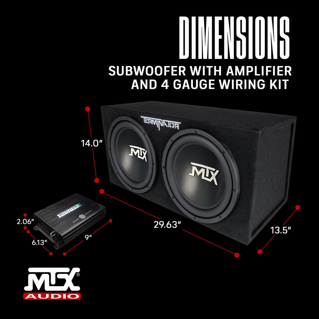 12" Subwoofer Box, Mono Amp & 4 Gauge Wiring Kit G372642