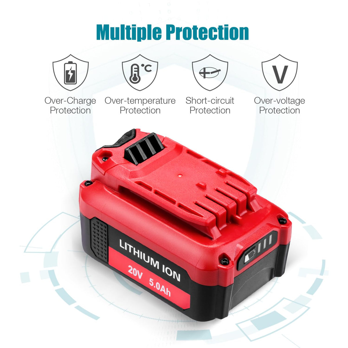 2 Pack 5.0Ah Lithium Battery V1854
