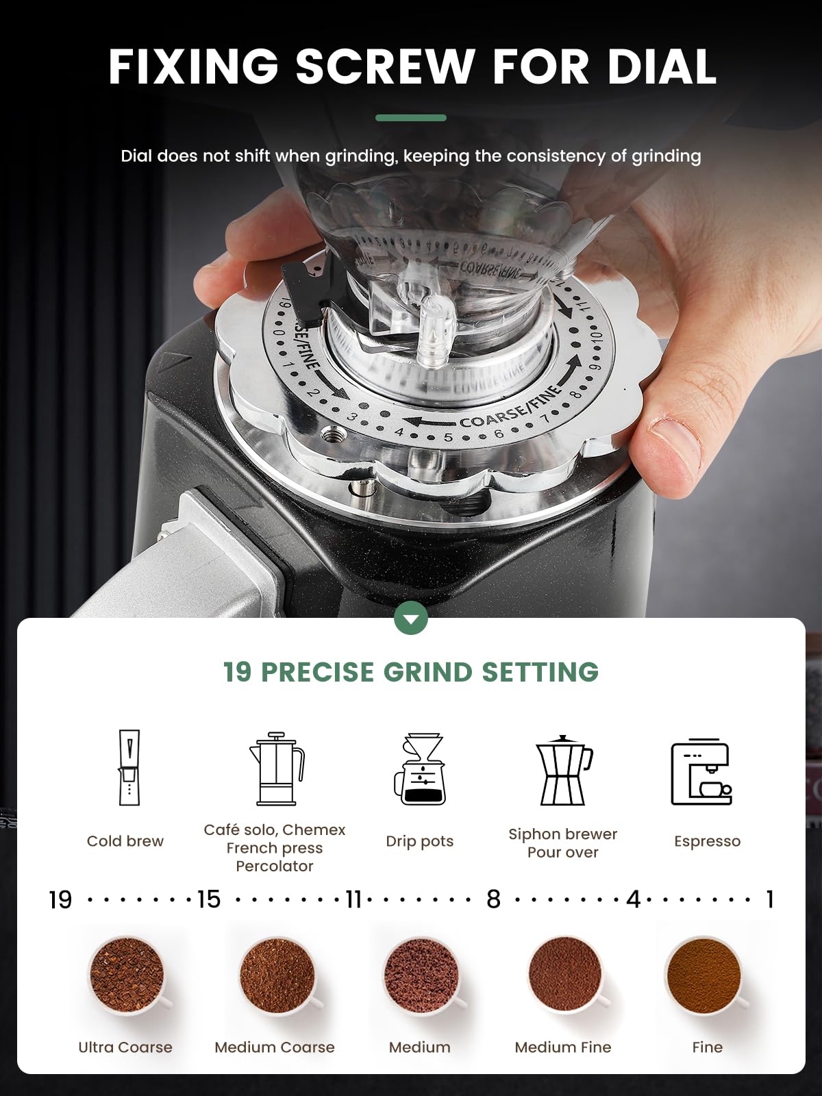 60mm Flat Burr Coffee Grinder J401120