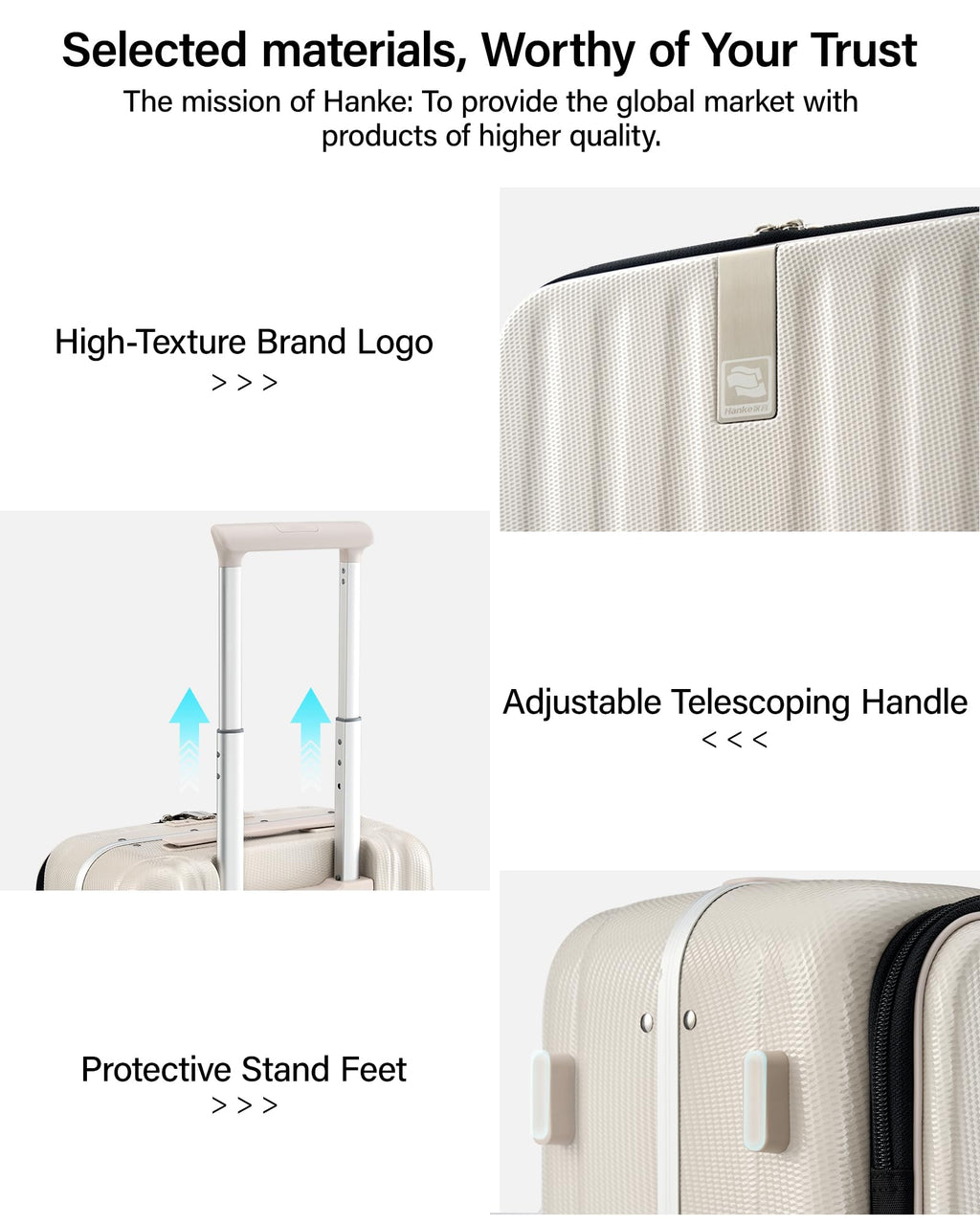20 Inch Carry On Luggage with Wheels PC Hard Shell Suitcase N722343