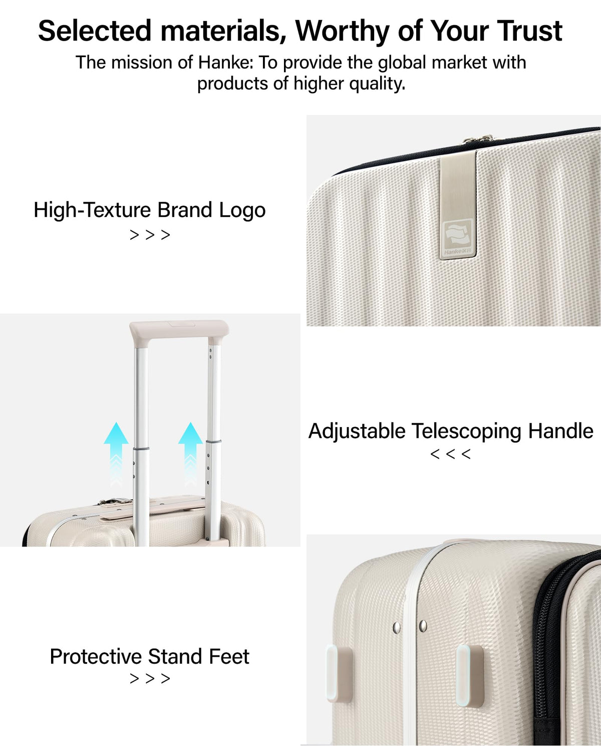 20 Inch Carry On Luggage with Wheels PC Hard Shell Suitcase N722343